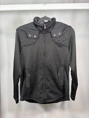 Eddie Bauer Quilted Hooded Full Zip Jacket Women’s L Charcoal